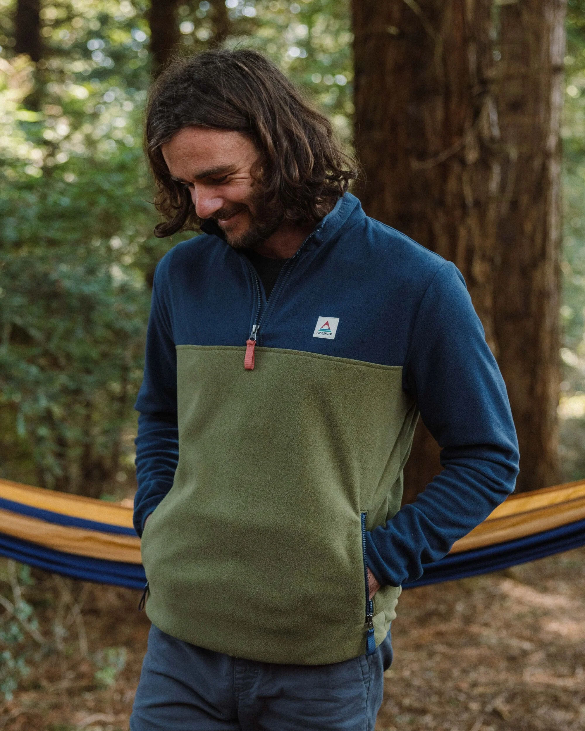 Set Off Polar 1/4 Zip Fleece - Rich Navy/Khaki