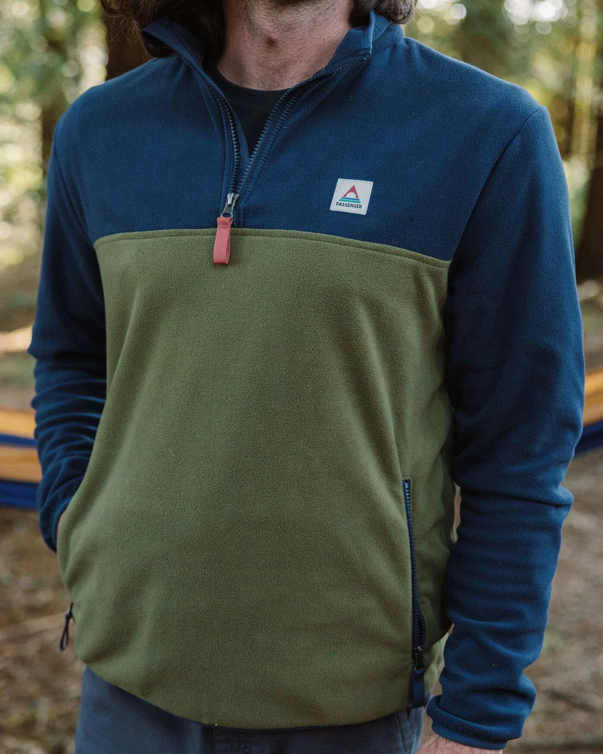 Set Off Polar 1/4 Zip Fleece - Rich Navy/Khaki - Image 3