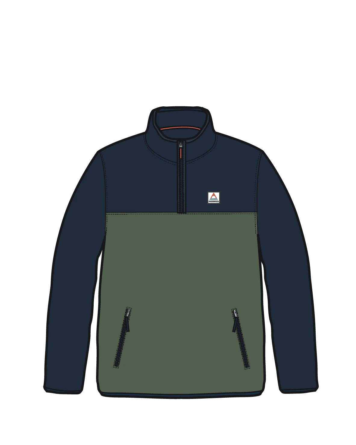 Set Off Polar 1/4 Zip Fleece - Rich Navy/Khaki - Image 5