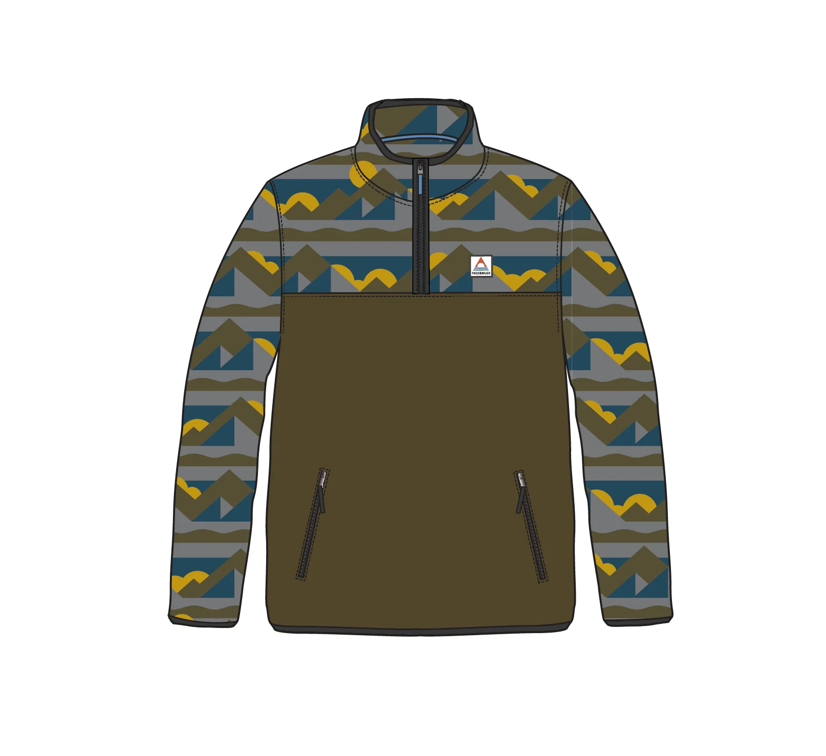 Set Off Polar 1/4 Zip Fleece - Views Dark Olive - Image 10
