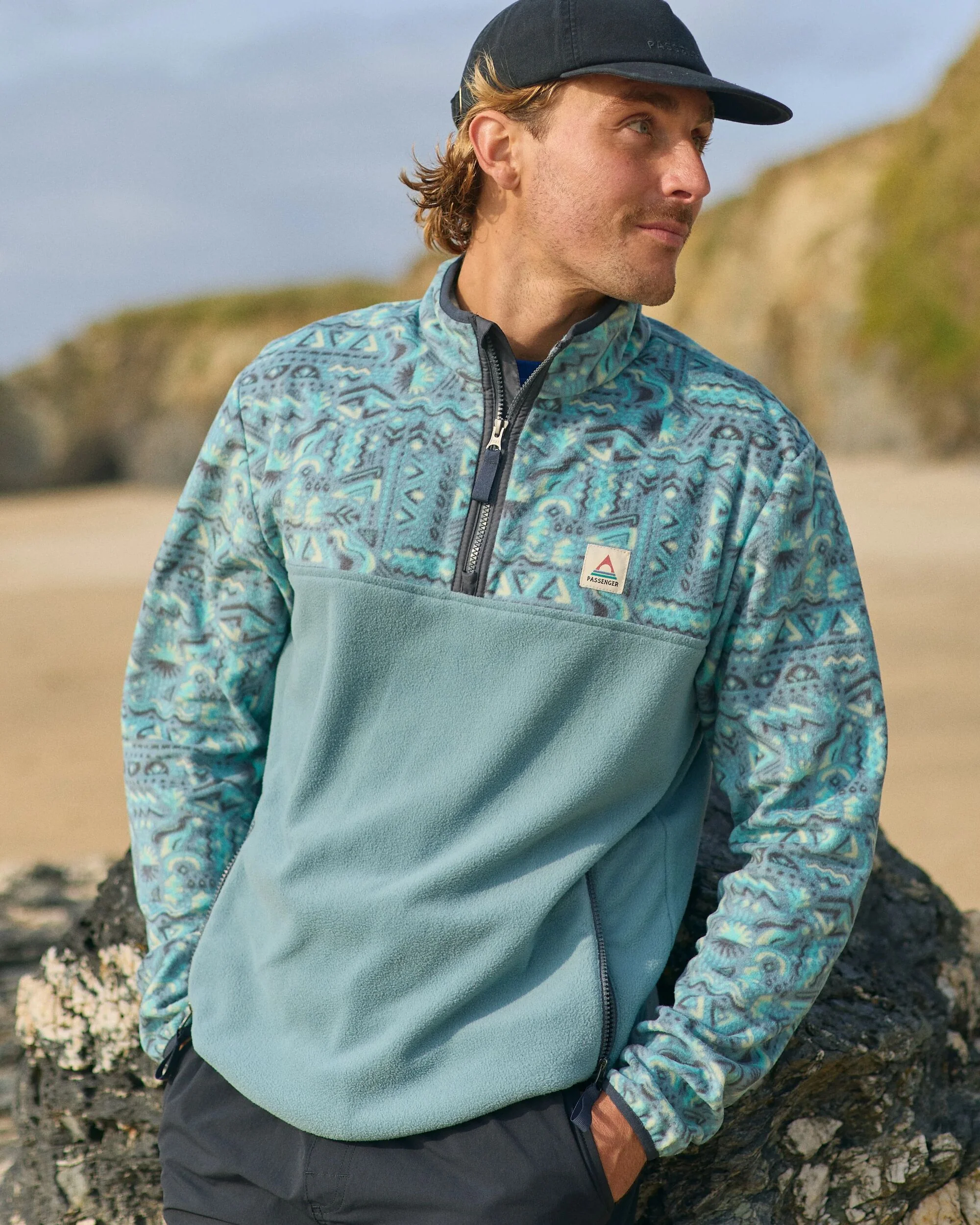 Set Off Polar 1/4 Zip Fleece - Elemental Geo Arctic