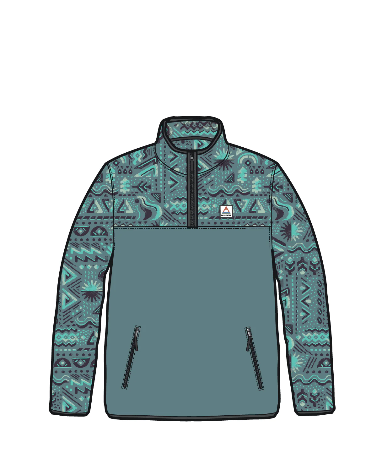 Set Off Polar 1/4 Zip Fleece - Elemental Geo Arctic - Image 13
