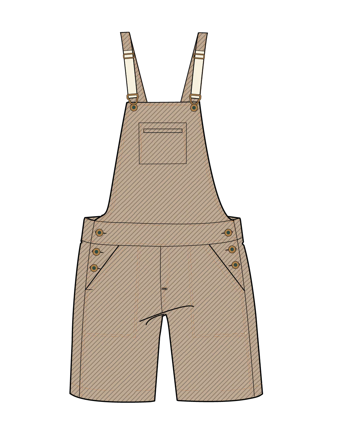 Shuffle Light Cotton Short Dungarees - Elmwood - Image 14