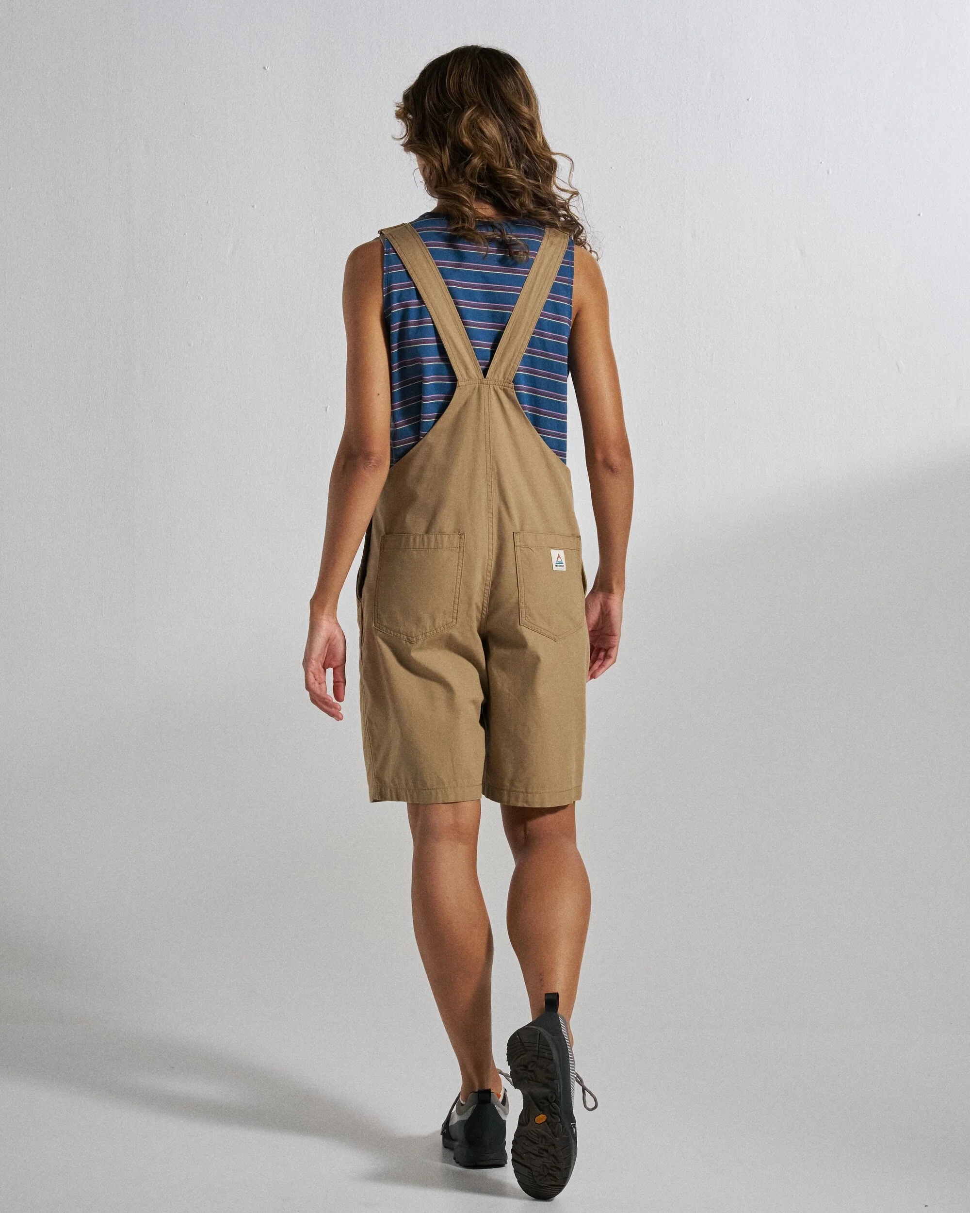 Shuffle Light Cotton Short Dungarees - Elmwood - Image 6