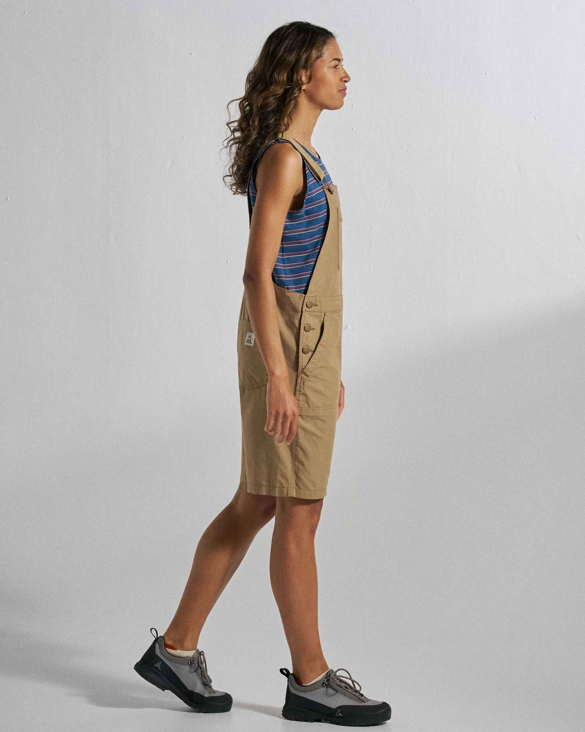Shuffle Light Cotton Short Dungarees - Elmwood - Image 7