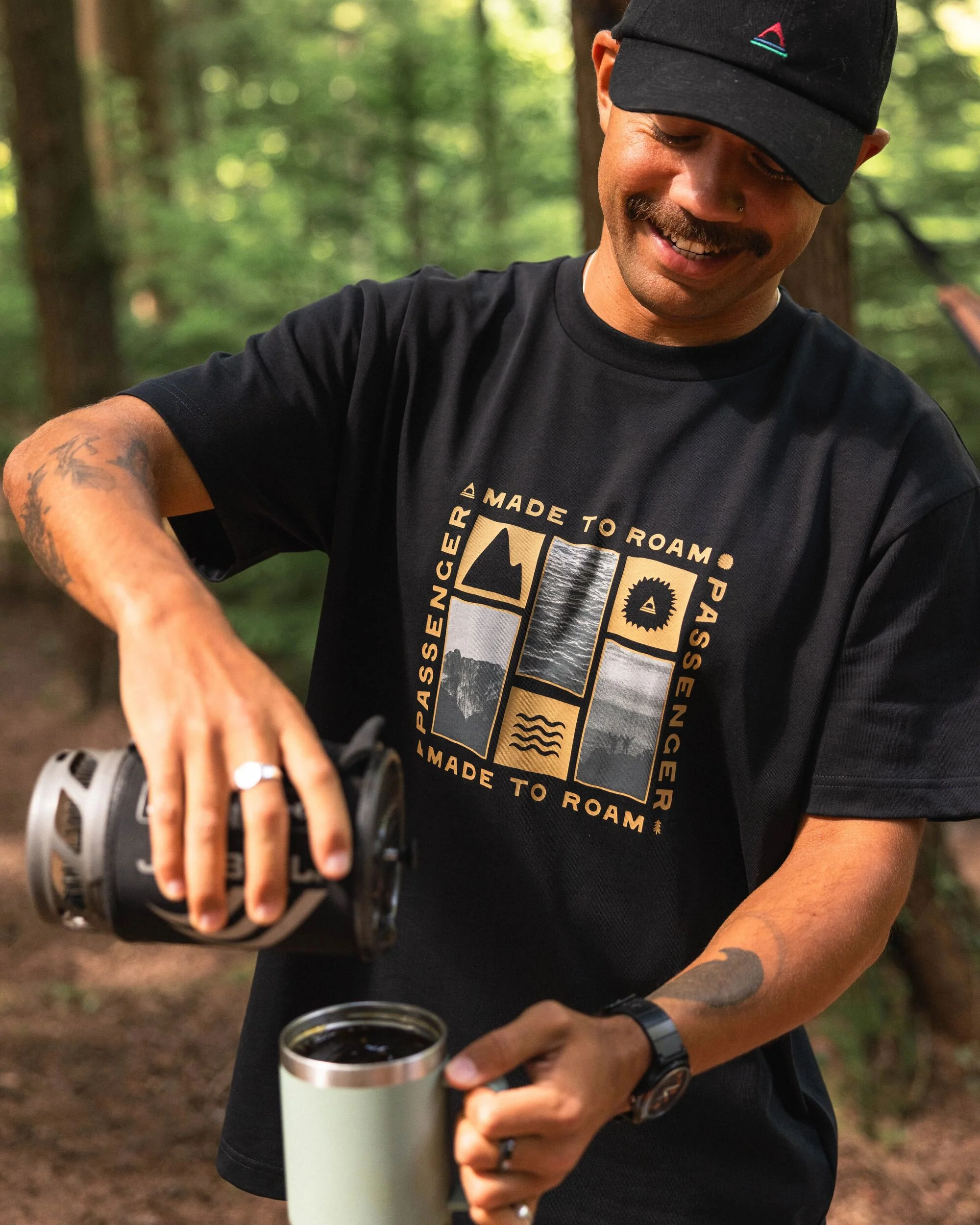 Snapshot Organic Cotton Relaxed Fit T-Shirt - Black - Image 3