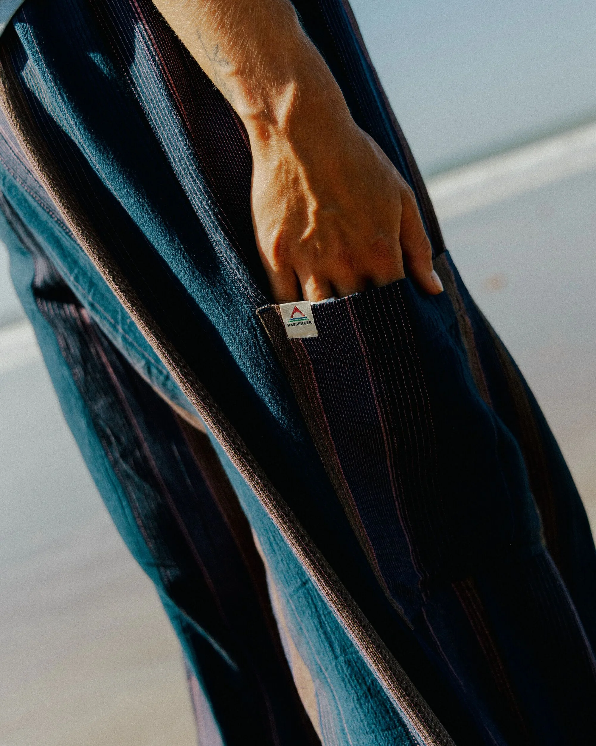 Someday Woven Trouser - Dark Denim Multi Stripe - Image 4