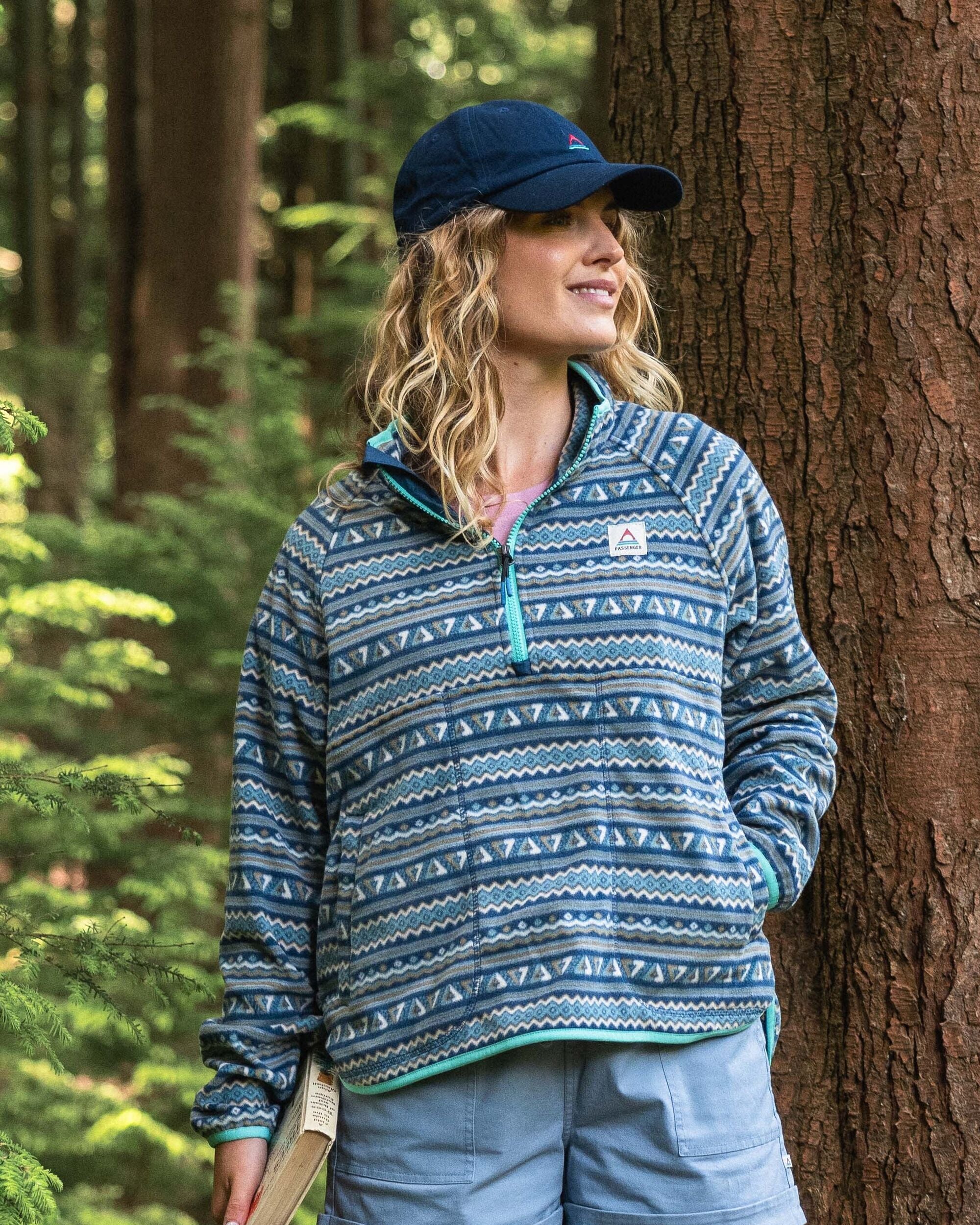 Sorrel Polar Fleece - Geo Stripe Dark Denim