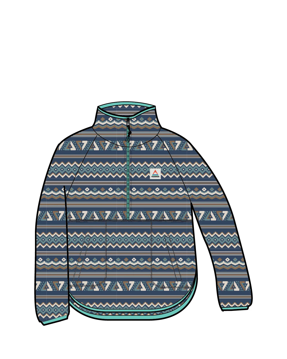 Sorrel Polar Fleece - Geo Stripe Dark Denim - Image 9