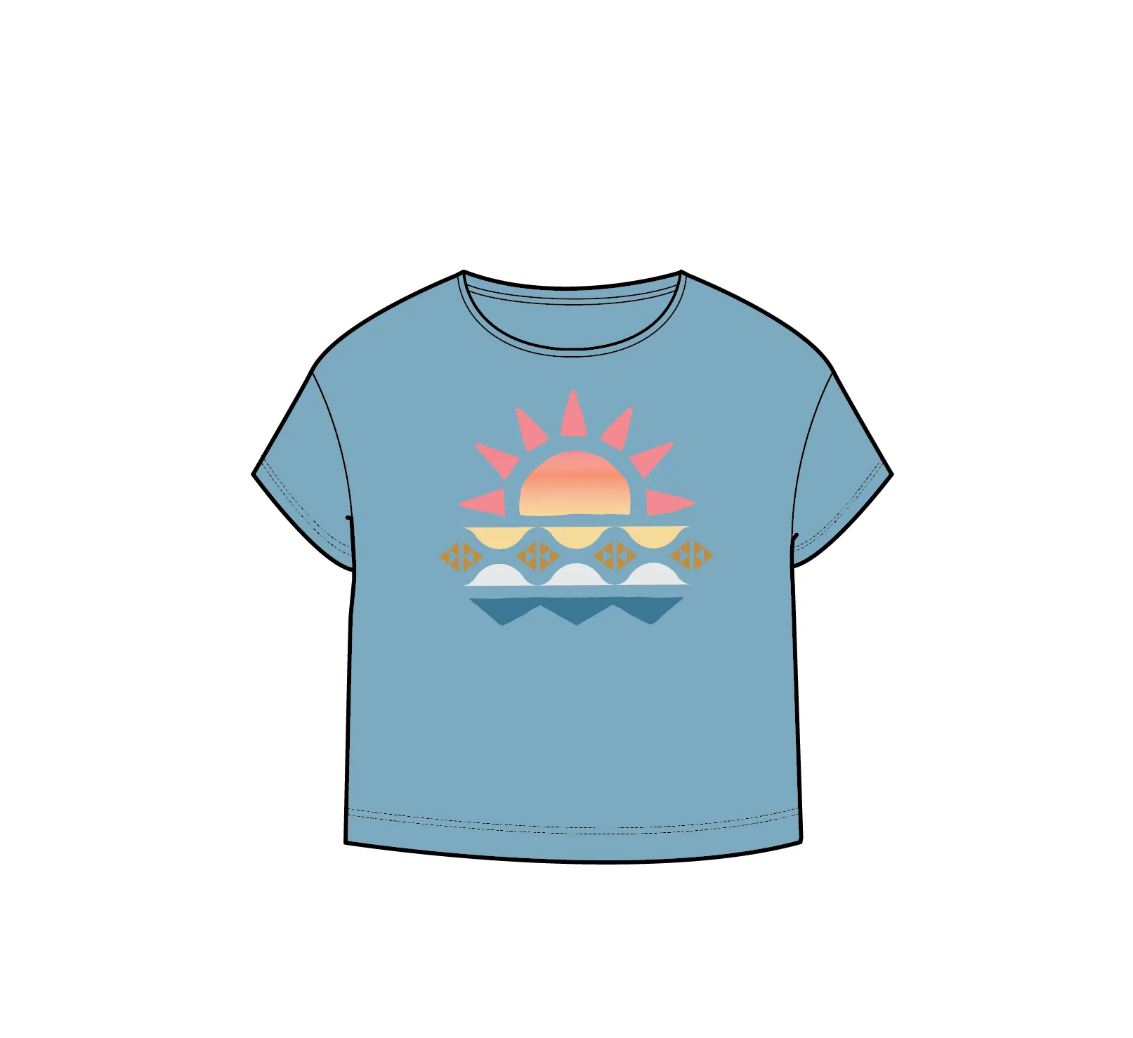 Sunray T-Shirt - Retro Blue - Image 5