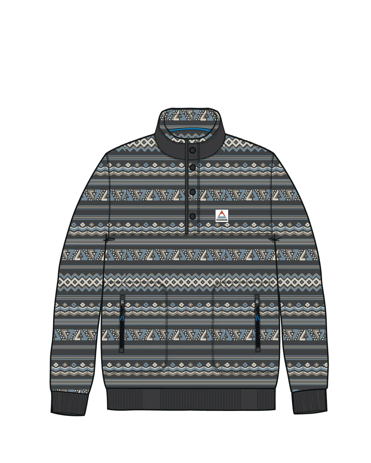 Take It Easy Polar Fleece - Geo Stripe Faded Black - Image 12