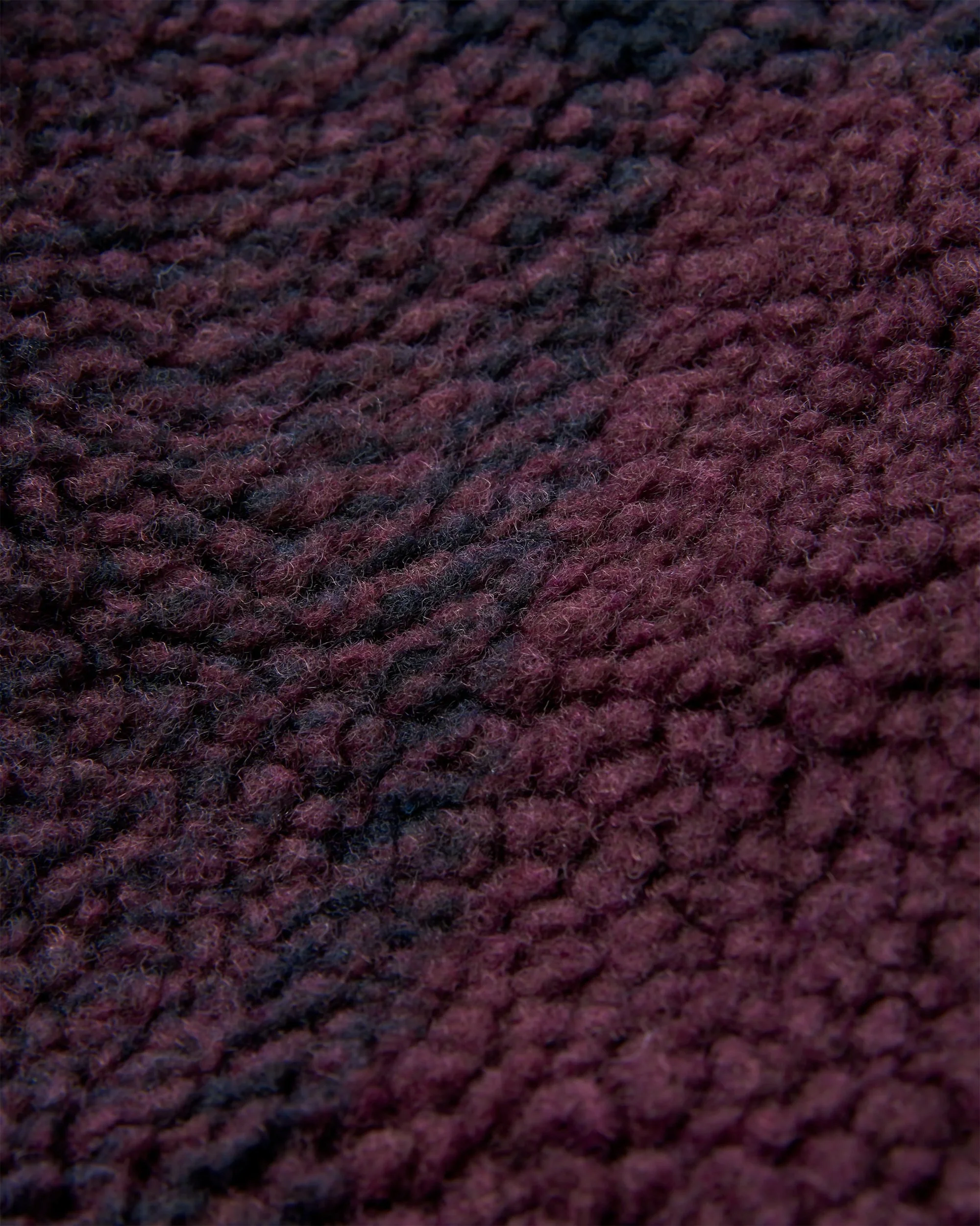 Tawny Deep-Pile Sherpa Fleece - Deep Plum/Deep Navy Check - Image 4
