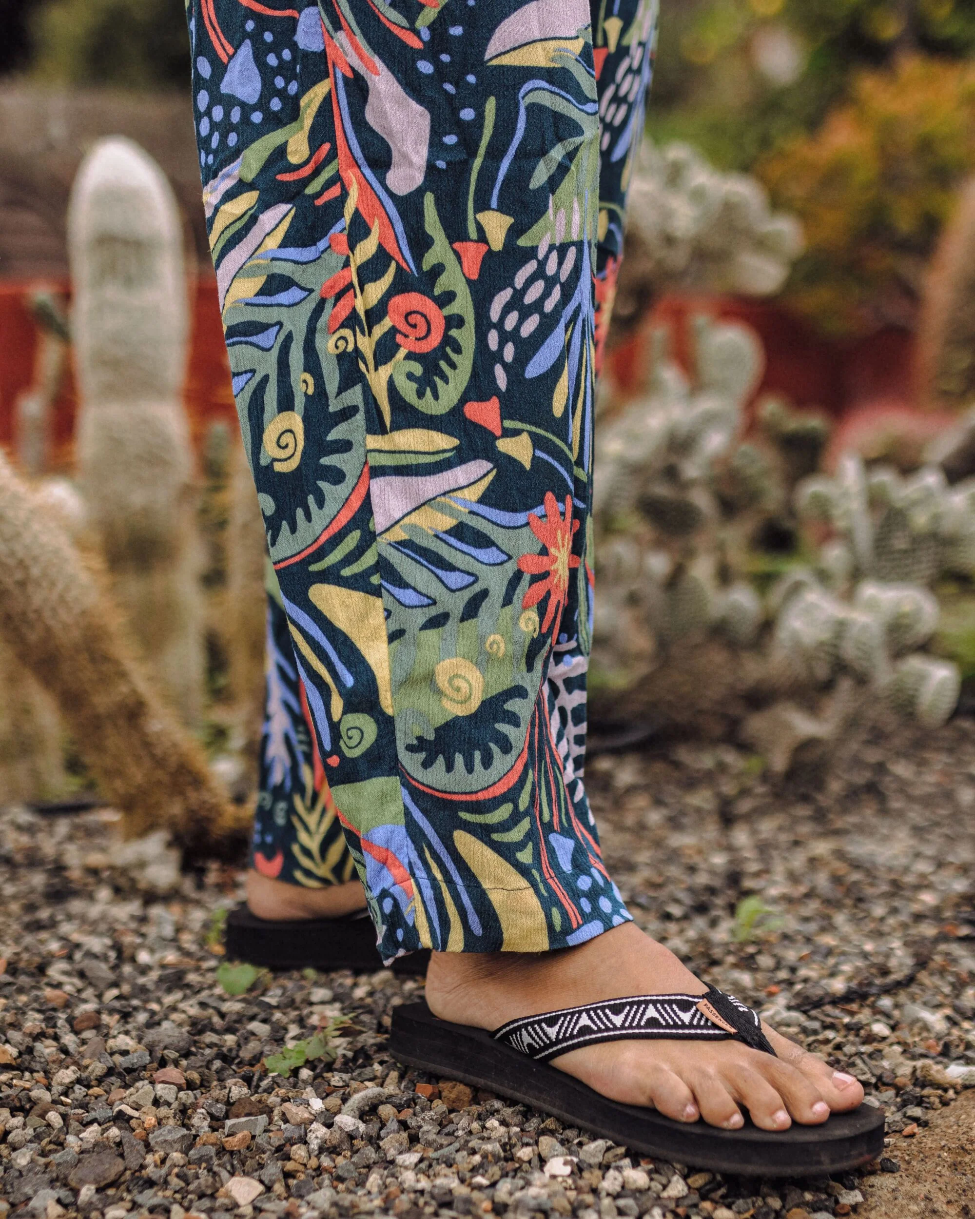 Thimbleberry Jumpsuit - Abstract Seaweed Tidal Blue - Image 4