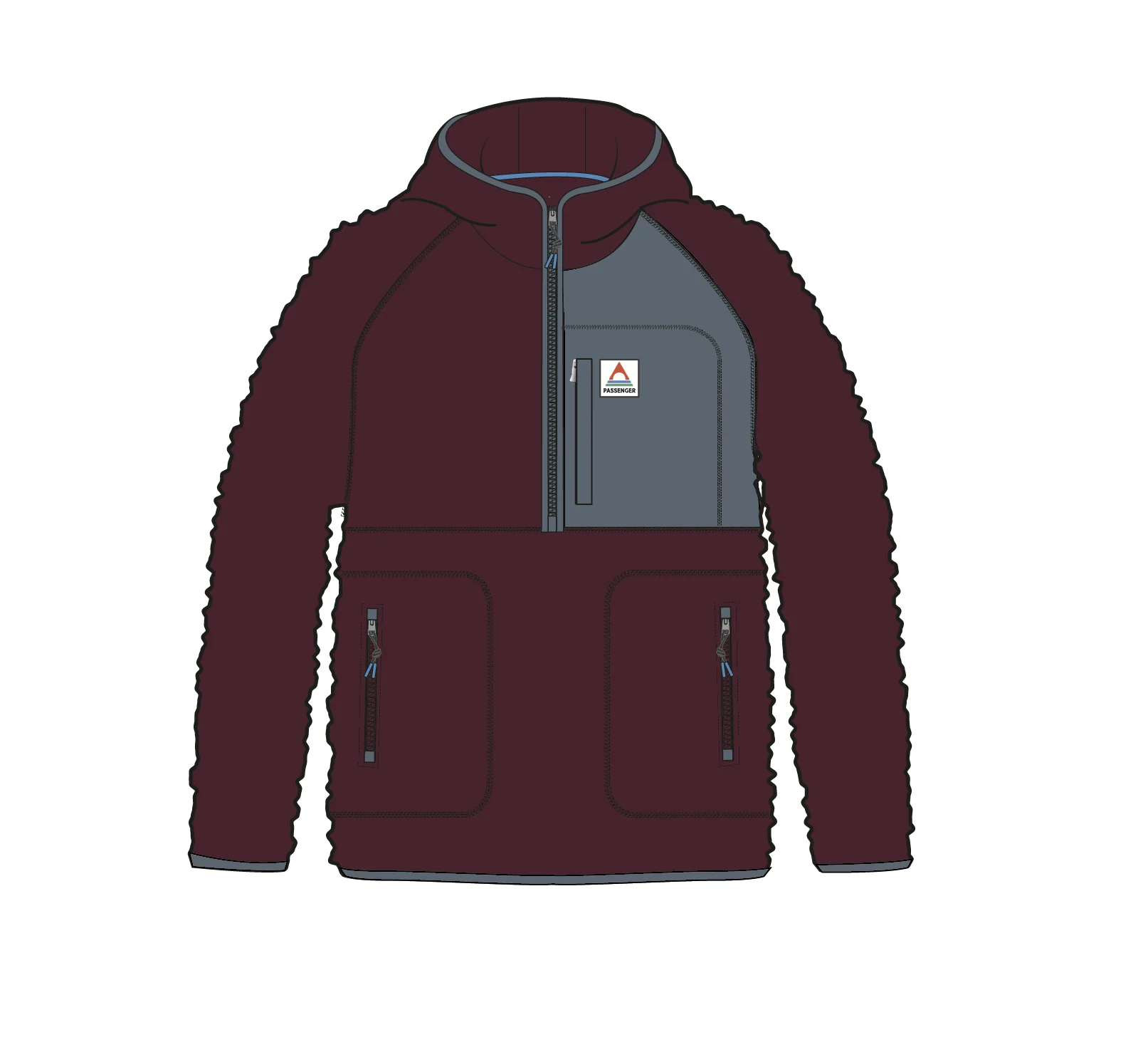 Ventura 1/2 Zip Sherpa Fleece - Fig - Image 7