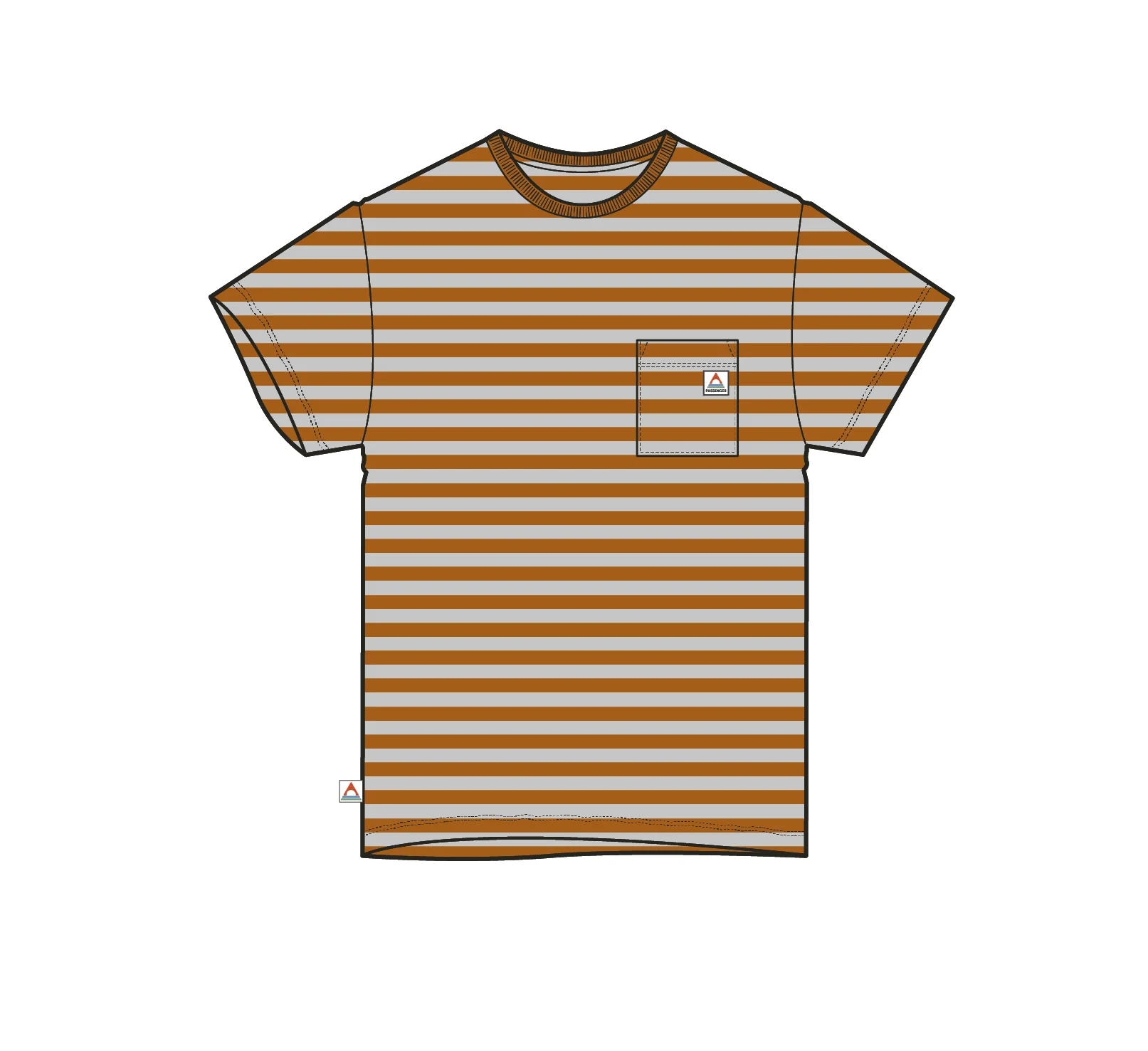Zen Relaxed Fit T-Shirt - Retro Orange Stripe - Image 5