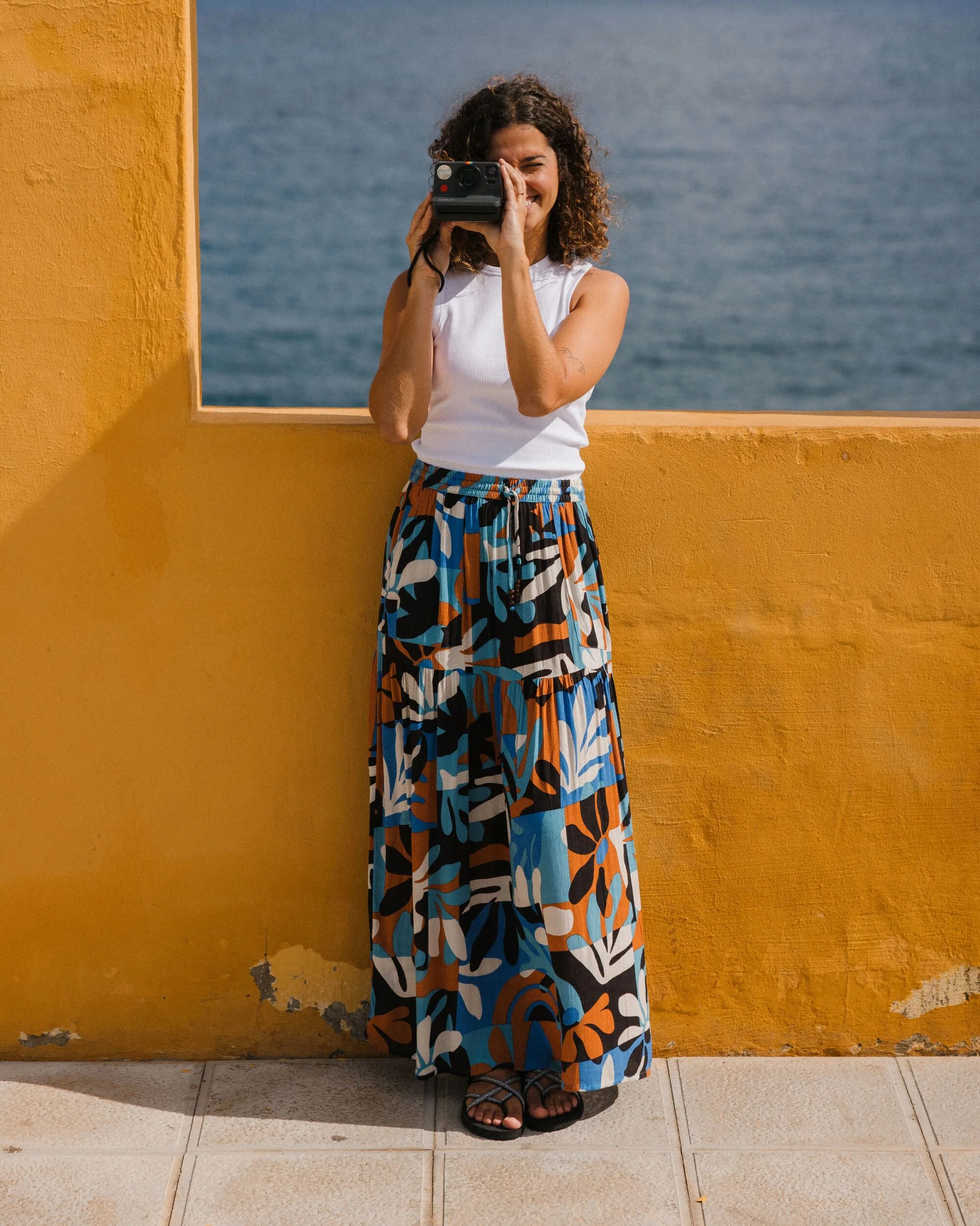 Zephyr Woven Maxi Skirt - Mountain Foliage Blue - Image 3