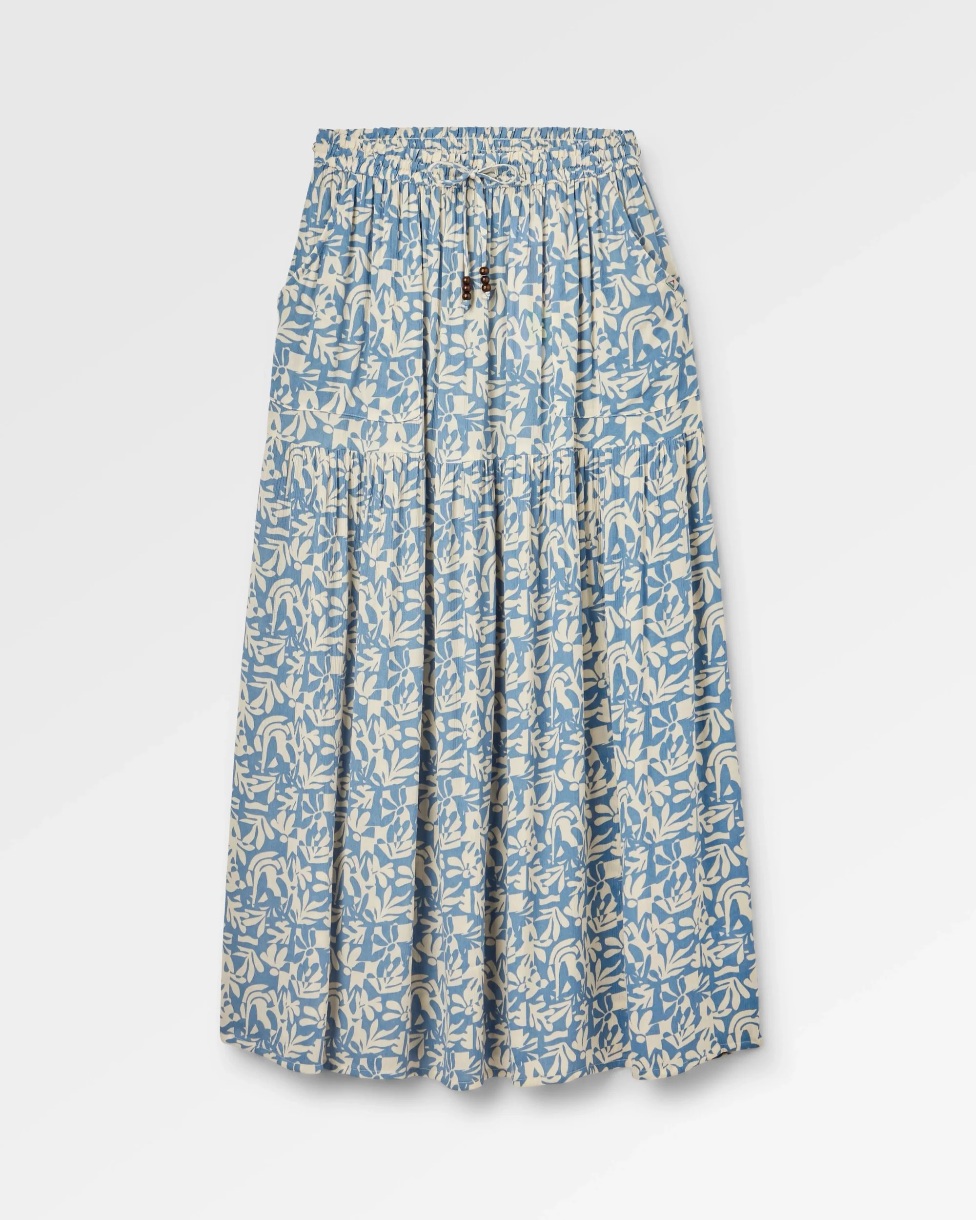 Zephyr Woven Maxi Skirt - Mountain Foliage Faded Denim - Image 2